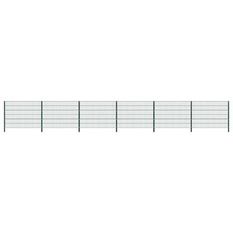 Schuttingpaneel met palen 10,2x1,2 m ijzer groen 1