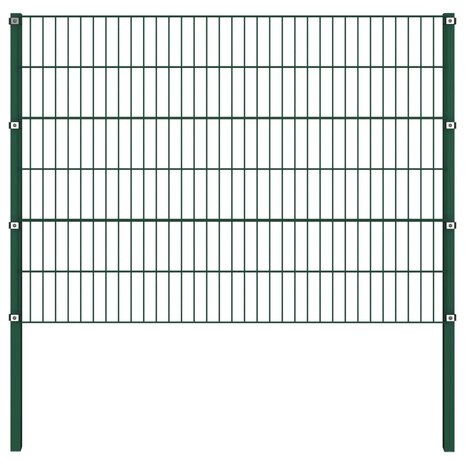Schuttingpaneel met palen 10,2x1,2 m ijzer groen 2