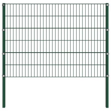 Schuttingpaneel met palen 13,6x1,2 m ijzer groen 2