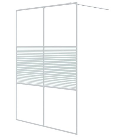 Inloopdouchewand 140x195 cm transparant ESG-glas wit 2
