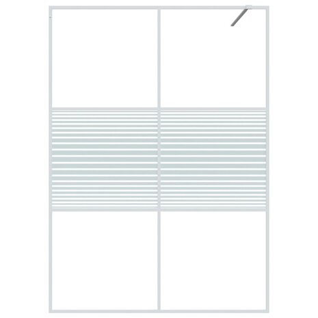 Inloopdouchewand 140x195 cm transparant ESG-glas wit 3