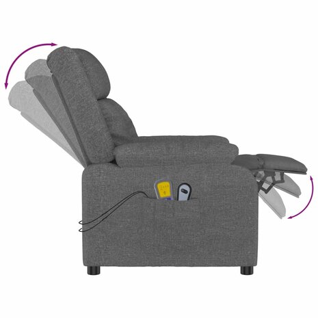 Massagestoel elektrisch stof donkergrijs 7