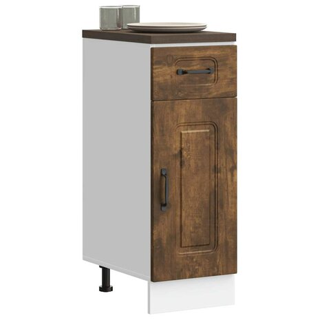 Keuken onderkast Kalmar bewerkt hout gerookt eikenkleurig 1