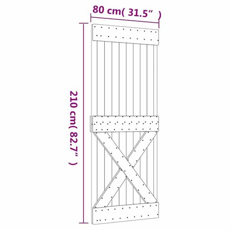 Deur NARVIK 80x210 cm massief grenenhout 9
