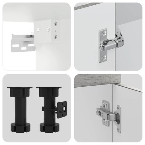 7-delige Keukenkastenset Kalmar bewerkt hout grijs sonoma eiken 7