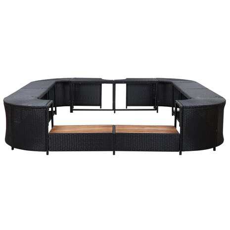 Spa-ombouw vierkant 268x268x55 cm poly rattan zwart 2