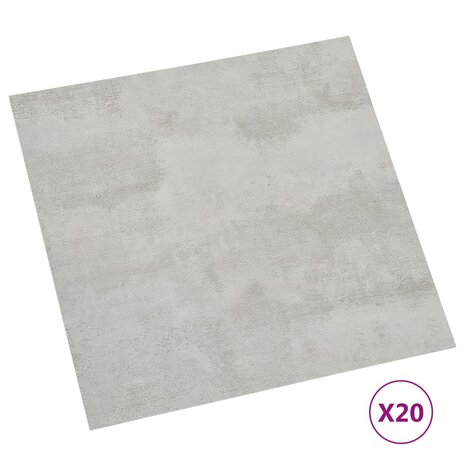 Vloerplanken 20 st zelfklevend 1,86 m² PVC lichtgrijs 2