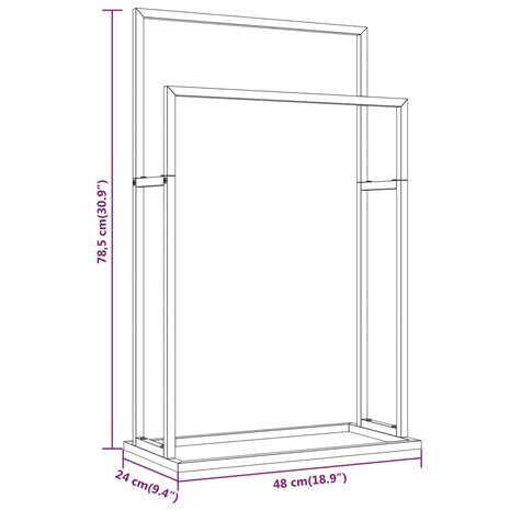 Handdoekenrek vrijstaand 48x24x78,5 cm ijzer goudkleurig 7