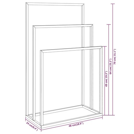 Handdoekenrek vrijstaand 48x24x79 cm ijzer goudkleurig 7