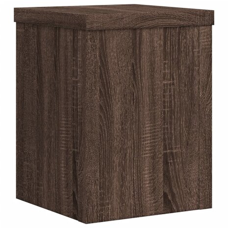Plantenstandaards 2 st 15x15x20 cm bewerkt hout bruin eiken 7