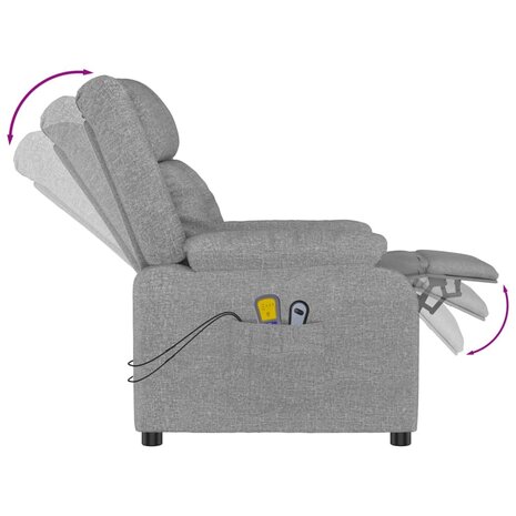 Massagestoel elektrisch stof lichtgrijs 7