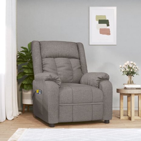 Massagestoel elektrisch stof taupe 1