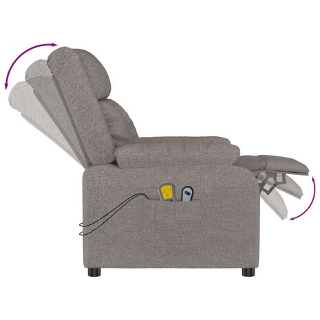 Massagestoel elektrisch stof taupe 7