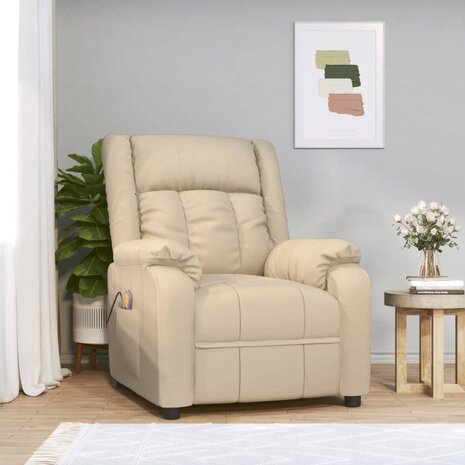 Massagestoel stof crèmekleurig 1