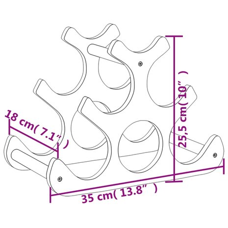 Wijnrek voor 6 flessen 35x18x25,5 cm bamboe 7