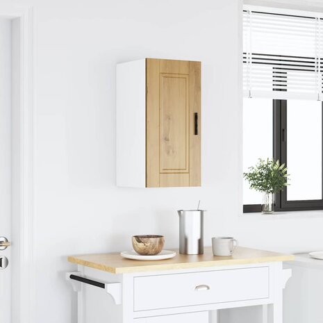 Keukenwandkast Porto bewerkt hout artisanaal eikenkleur 1