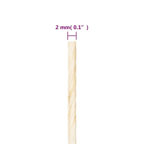Touw 2 mm 600 m 100% sisal 4