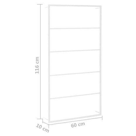 Handdoekenrek 60x10x116 cm staal wit 6