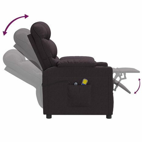 Massagestoel elektrisch verstelbaar stof donkerbruin 7
