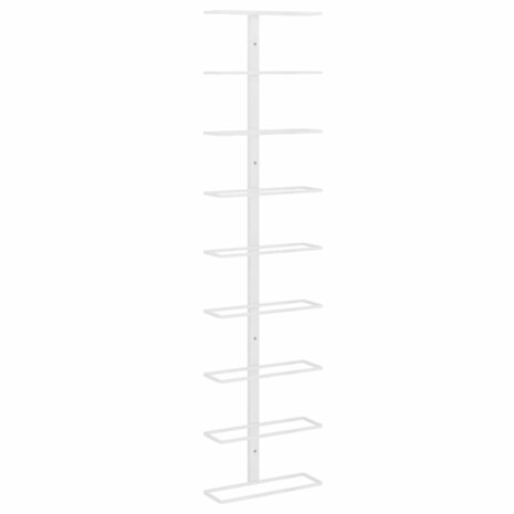 Wijnrek voor 9 flessen wandmontage ijzer wit 2