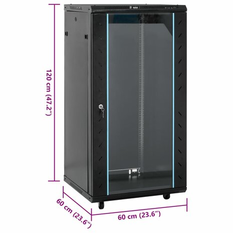 Netwerkkast 22U 19" IP20 60x60x120 cm zwart 8