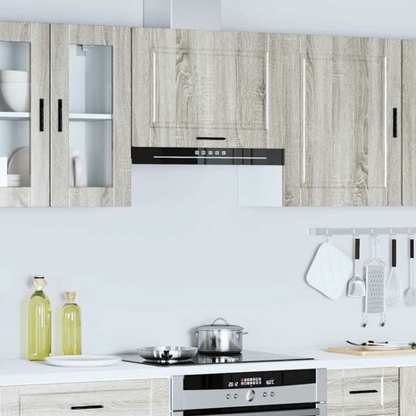 Keukenwandkast Porto bewerkt hout grijs sonoma eiken 4