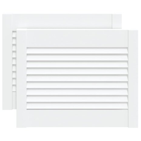 Kastdeuren met lamellen 2 st 39,5x49,4 cm grenenhout wit 2