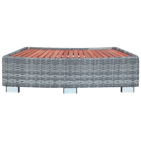 Spatrap 92x45x25 cm poly rattan grijs 4