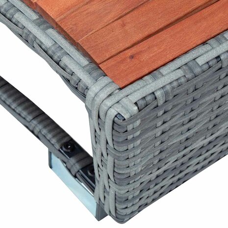Spatrap 92x45x25 cm poly rattan grijs 8