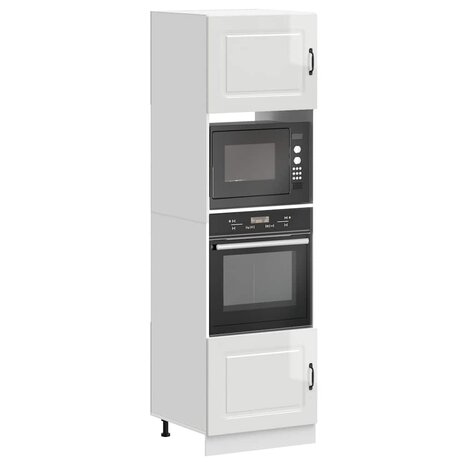 Ovenkasten 2 st Kalmar bewerkt hout glanzend wit 1
