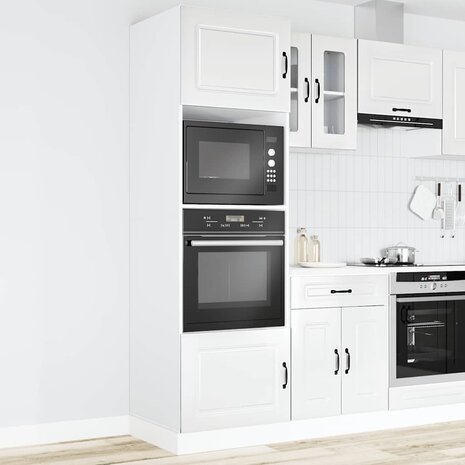 Ovenkasten 2 st Kalmar bewerkt hout glanzend wit 3