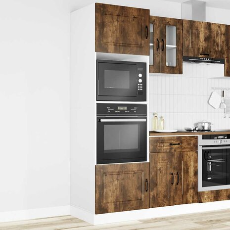 Ovenkasten 2 st Kalmar bewerkt hout gerookt eikenkleurig 3