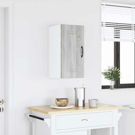 Keukenwandkast Kalmar bewerkt hout grijs sonoma eiken 1