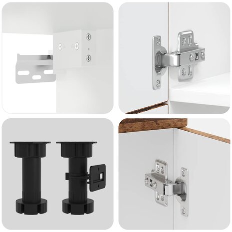 7-delige Keukenkastenset Kalmar bewerkt hout oud houtkleurig 7