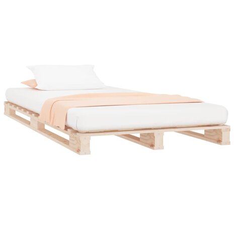 Palletbed massief grenenhout wit 75x190 cm 3