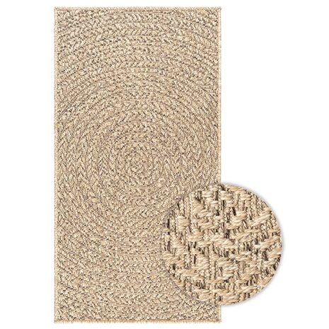 Vloerkleed ZIZUR binnen en buiten 60x110 cm jute look 2
