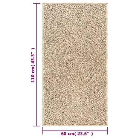 Vloerkleed ZIZUR binnen en buiten 60x110 cm jute look 8