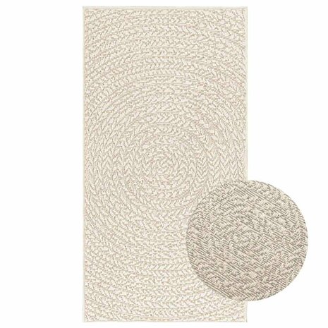 Vloerkleed ZIZUR room binnen en buiten 60x110 cm jute look 1
