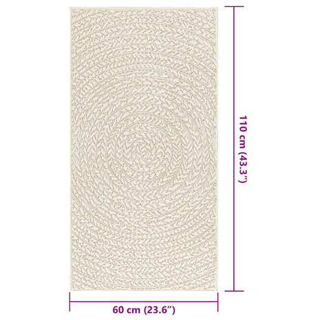 Vloerkleed ZIZUR room binnen en buiten 60x110 cm jute look 9