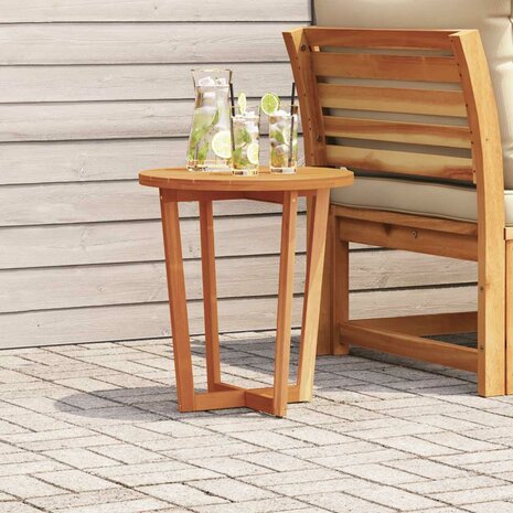 Tuinbijzettafel rond Ø55x60 cm massief acaciahout 1