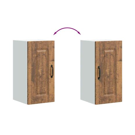 Keukenwandkast Kalmar bewerkt hout oud houtkleurig 7