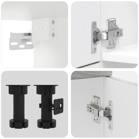 7-delige Keukenkastenset Porto bewerkt hout grijs sonoma eiken 7