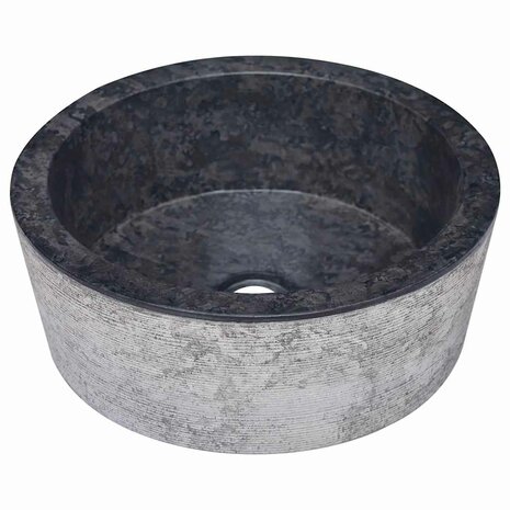 Gootsteen Ø40x15 cm marmer zwart 2