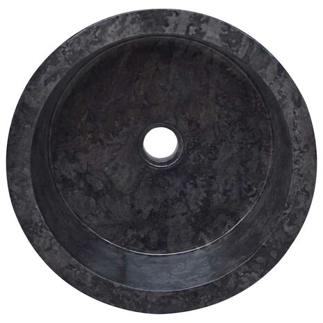 Gootsteen Ø40x15 cm marmer zwart 4