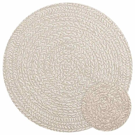 Vloerkleed ZIZUR crème binnen en buiten Ø 90 cm jute look 1