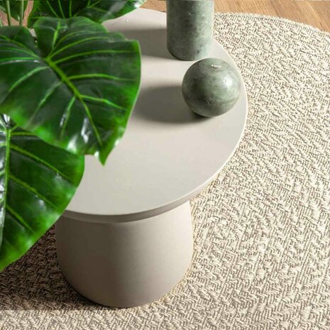Vloerkleed ZIZUR crème binnen en buiten Ø 90 cm jute look 2