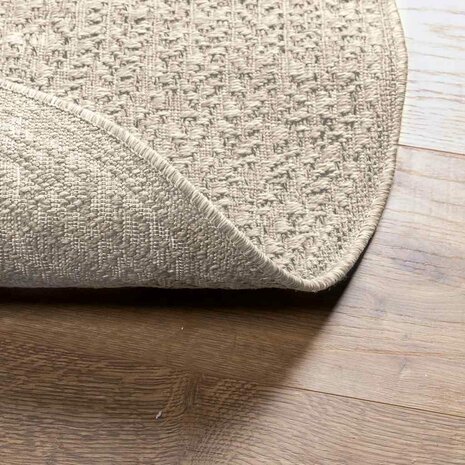 Vloerkleed ZIZUR crème binnen en buiten Ø 90 cm jute look 7