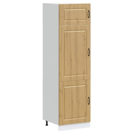 Keukenkast Kalmar bewerkt hout artisanaal eikenkleur 2