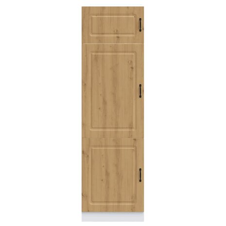 Keukenkast Kalmar bewerkt hout artisanaal eikenkleur 3