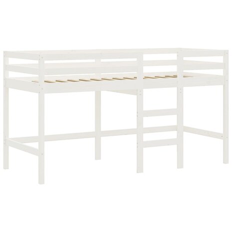 Kinderhoogslaper met gordijnen 90x200 cm grenenhout wit zwart 9